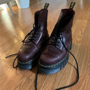 Dr. Martens burgundy 1460 platform boots